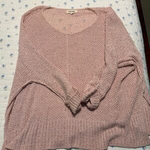 Adora Women's Pink Oversized Knit Sweater one size fits most